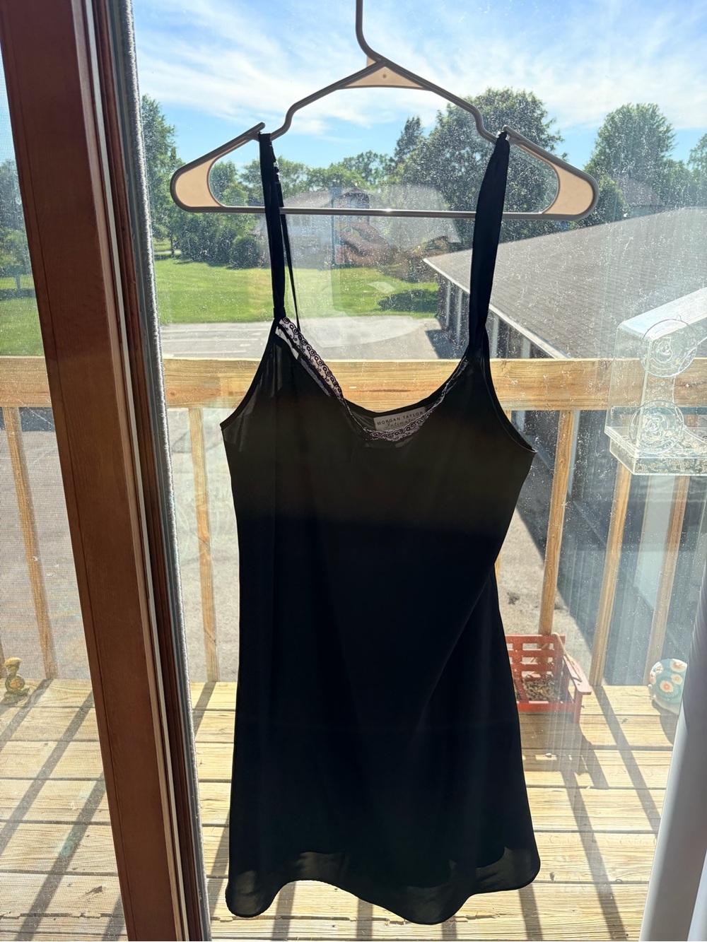 Morgan Taylor Black Lace Trim Slip Size Large